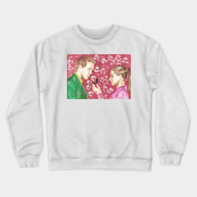 Sandra Bullock & Ryan Reynolds Crewneck Sweatshirt by Svetlana Pelin